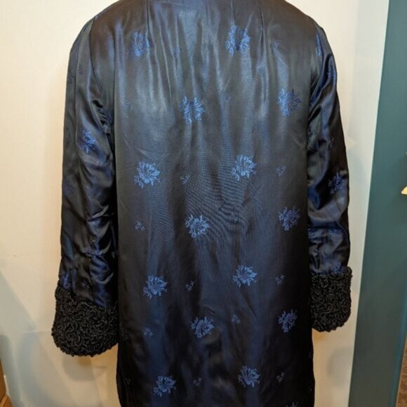 Vintage mid century Reversible Persian lamb, mink and silk coat Size 12 L - Picture 3 of 15